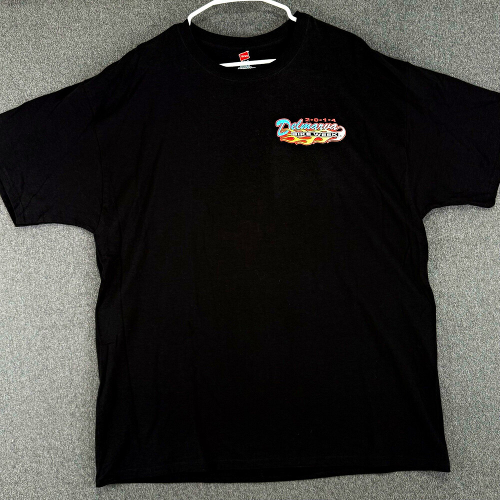 2014 Delmarva Bike Week 14th Annual Motorcycle T Shirt Hanes Black XL Biker